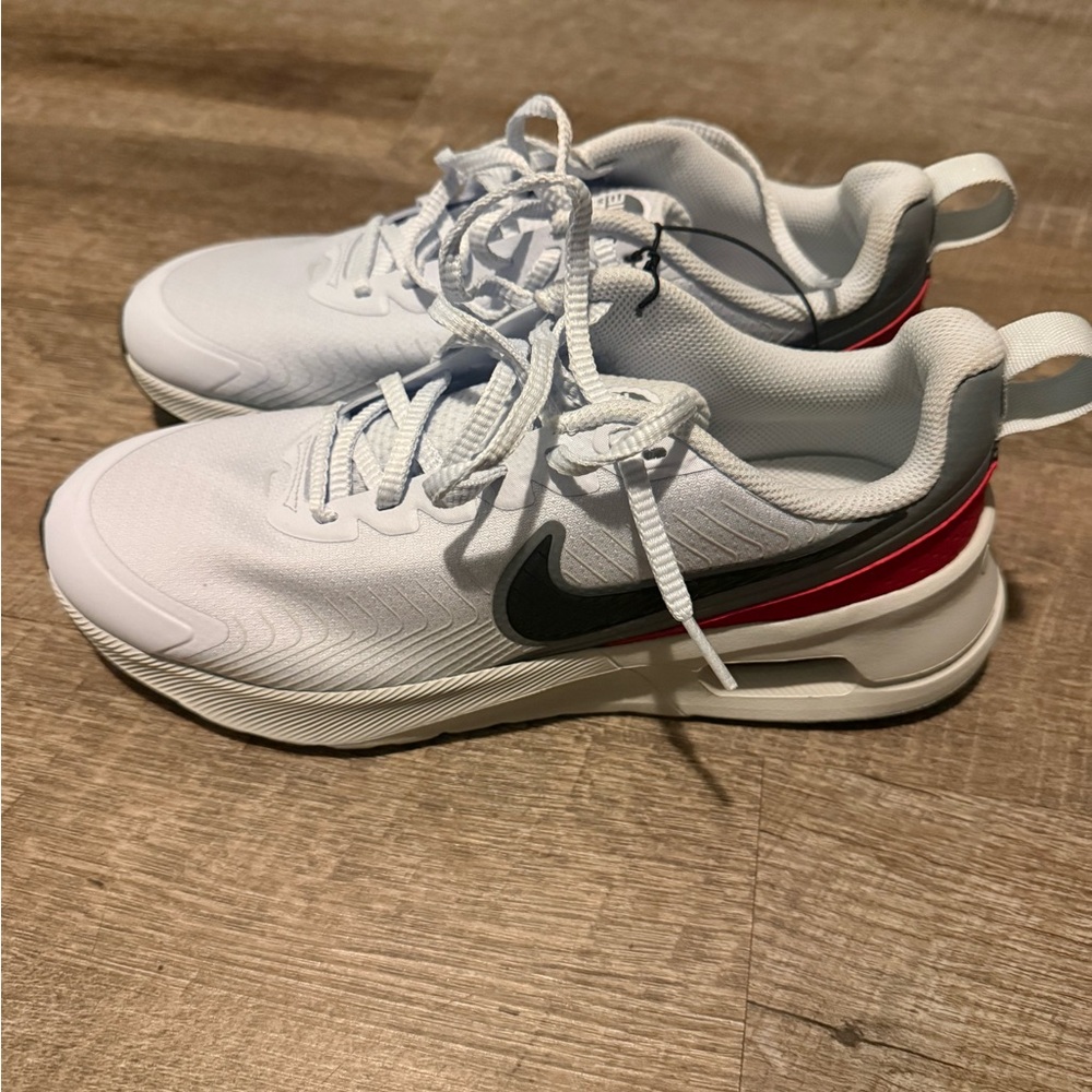 Nike air max Nuaxis White Sneakers with Black and Red Accents